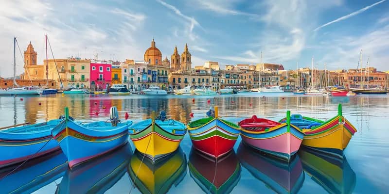 Malta – traditionelle Luzzu-Boote in Marsaxlokk