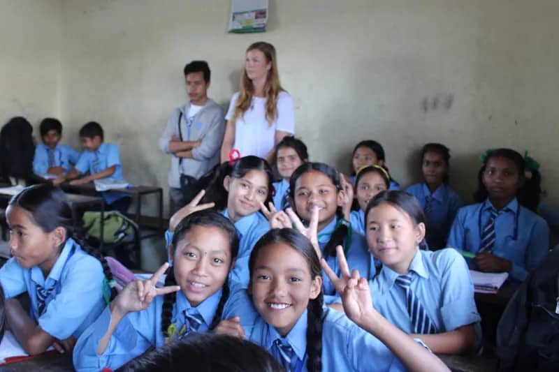 Schulkinder im Unterricht in Kathmandu