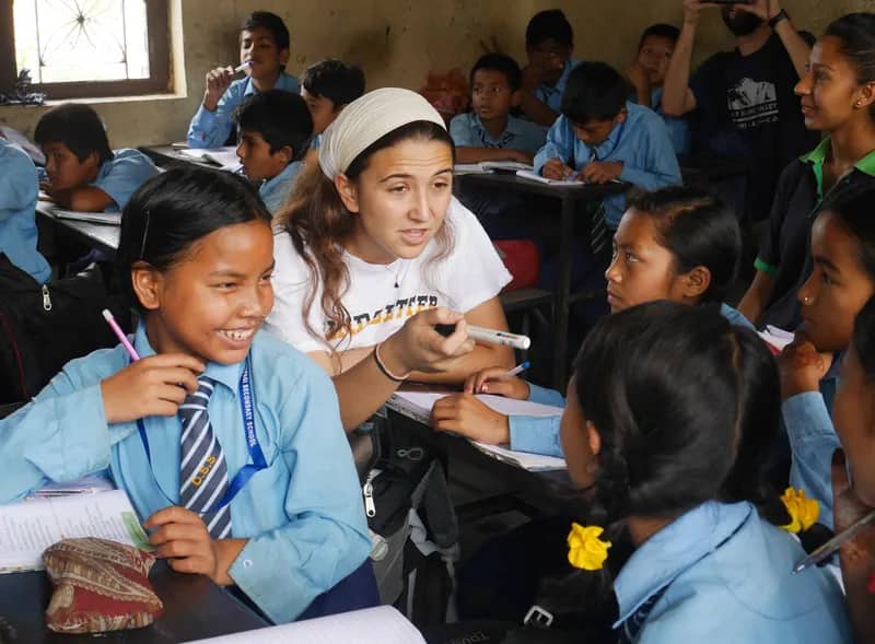 Englischunterricht im Schulprojekt Nepal